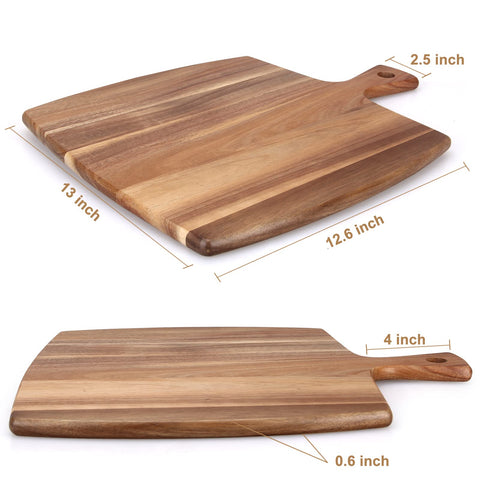 Ayiaren rustic finish cutting board doubles as a serving tray.