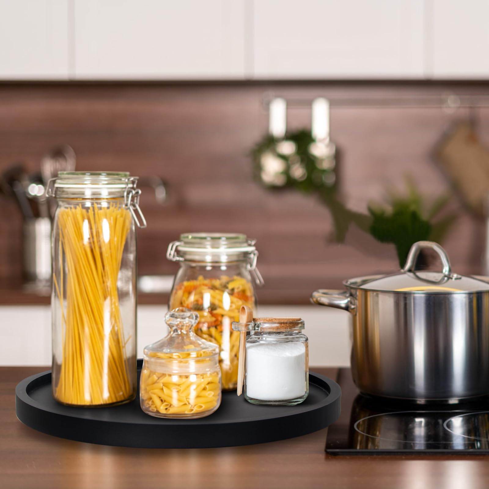 Ayiaren spice rack Lazy Susan supports neat, accessible storage on tabletops.
