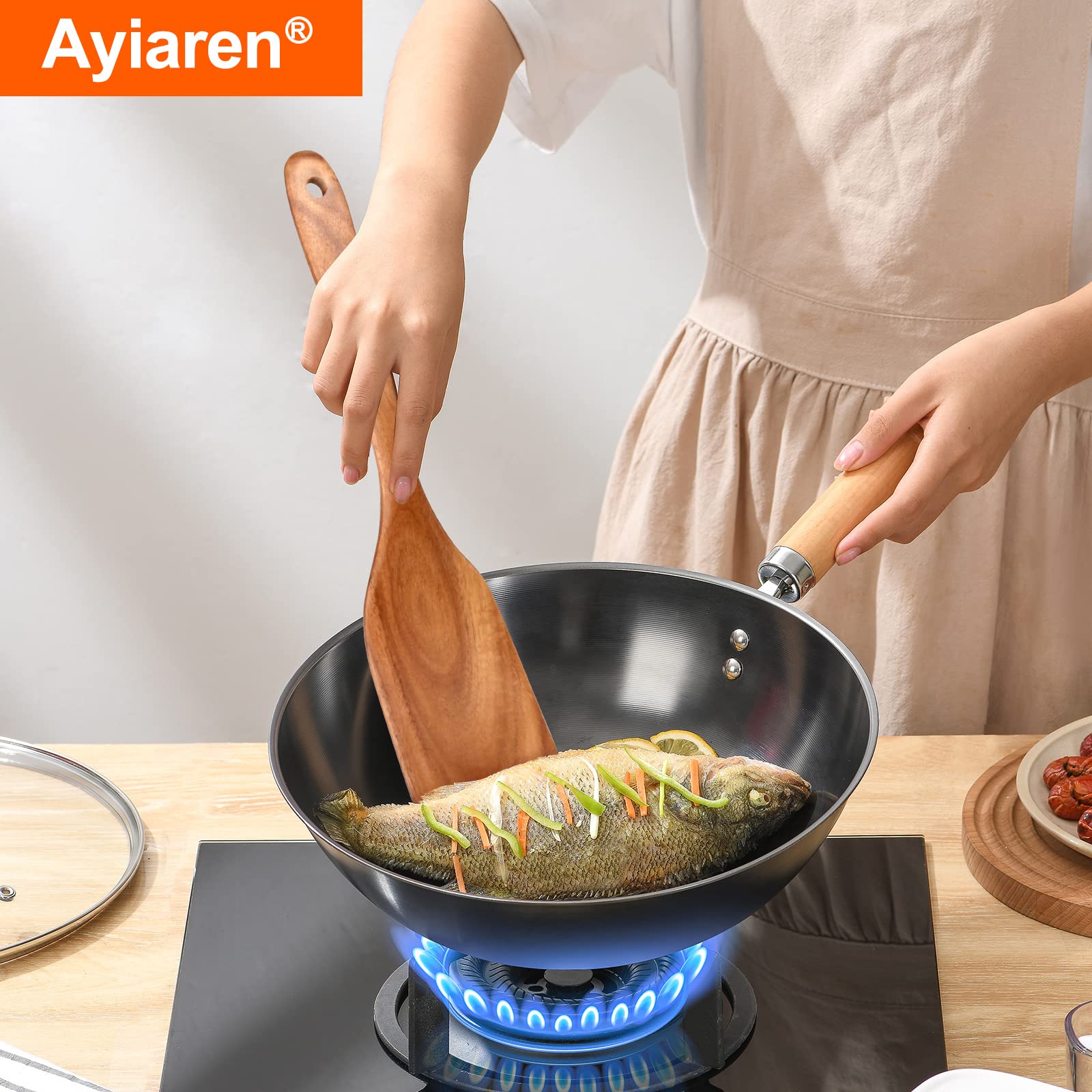 ayiaren teak scraper spatula designed for efficient scraping without scratching.