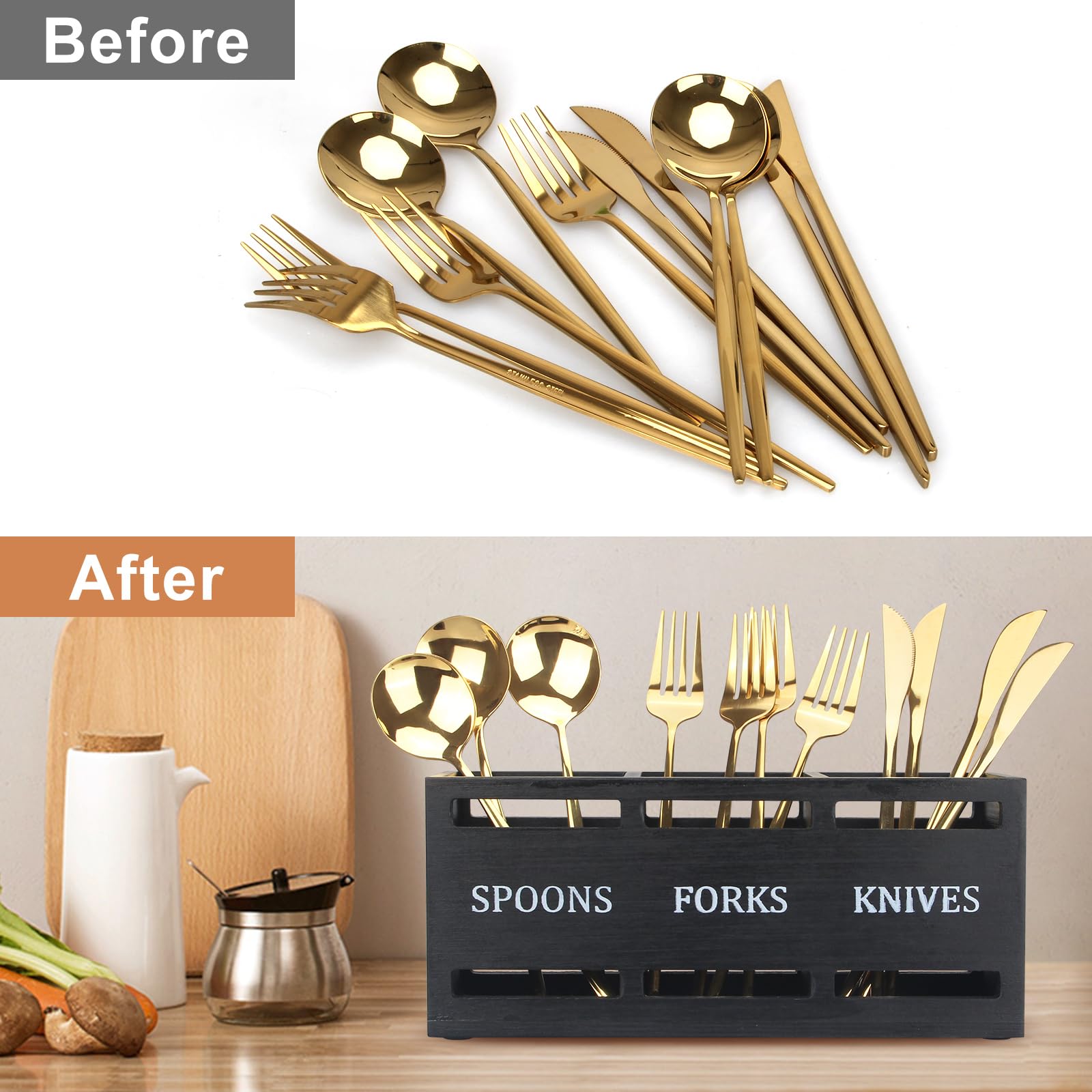 Ayiaren travel-friendly utensil caddy stays secure on journeys and picnics.