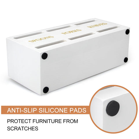 Non-slip bottom keeps the Ayiaren caddy steady on countertops and tables