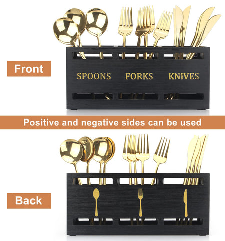 A close-up of Ayiaren wooden cutlery holder grain and natural texture.