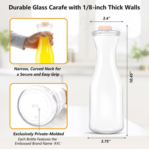 AYL mimosa-bar brunch setup with clear carafes and serveware