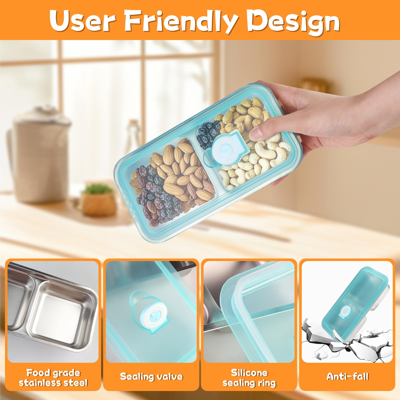 Ayland fridge-safe snack containers keeping fruits fresh for lunch prep.