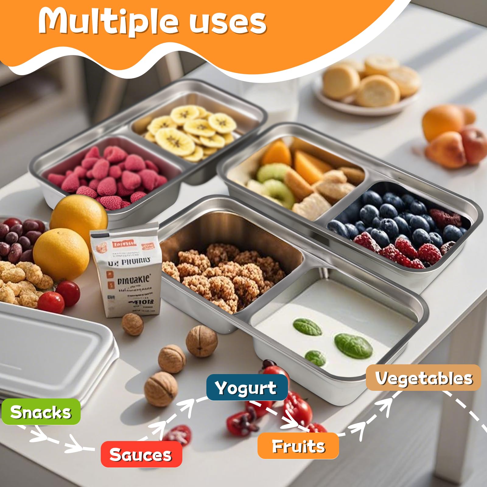 Ayland leak-proof snack containers preventing spills in a bag or backpack.