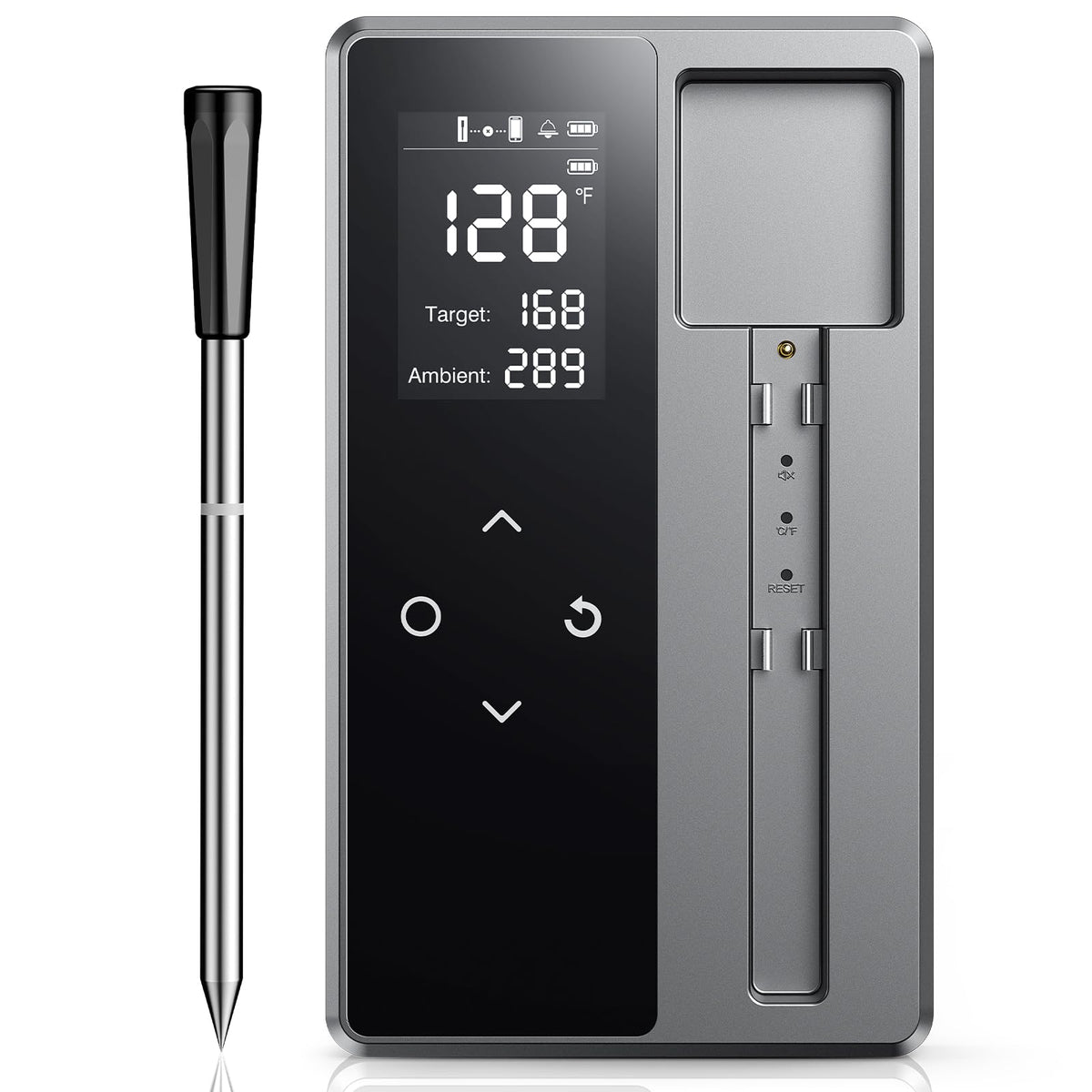 AYMDKI smart wireless thermometer base displays real-time readings for easy monitoring