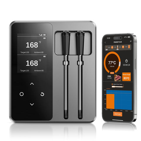 AYMDKI Smart Wireless Meat Thermometer with Dual Probes for simultaneous cooking monitoring