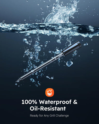 AYMDKI Smart Wireless Meat Thermometer IPX7 Waterproof for easy cleanup and outdoor use