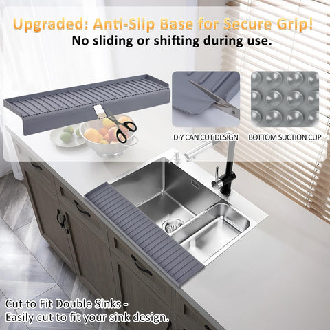 AyNirser uses thick silicone to shield stainless steel, granite, and quartz from chips.