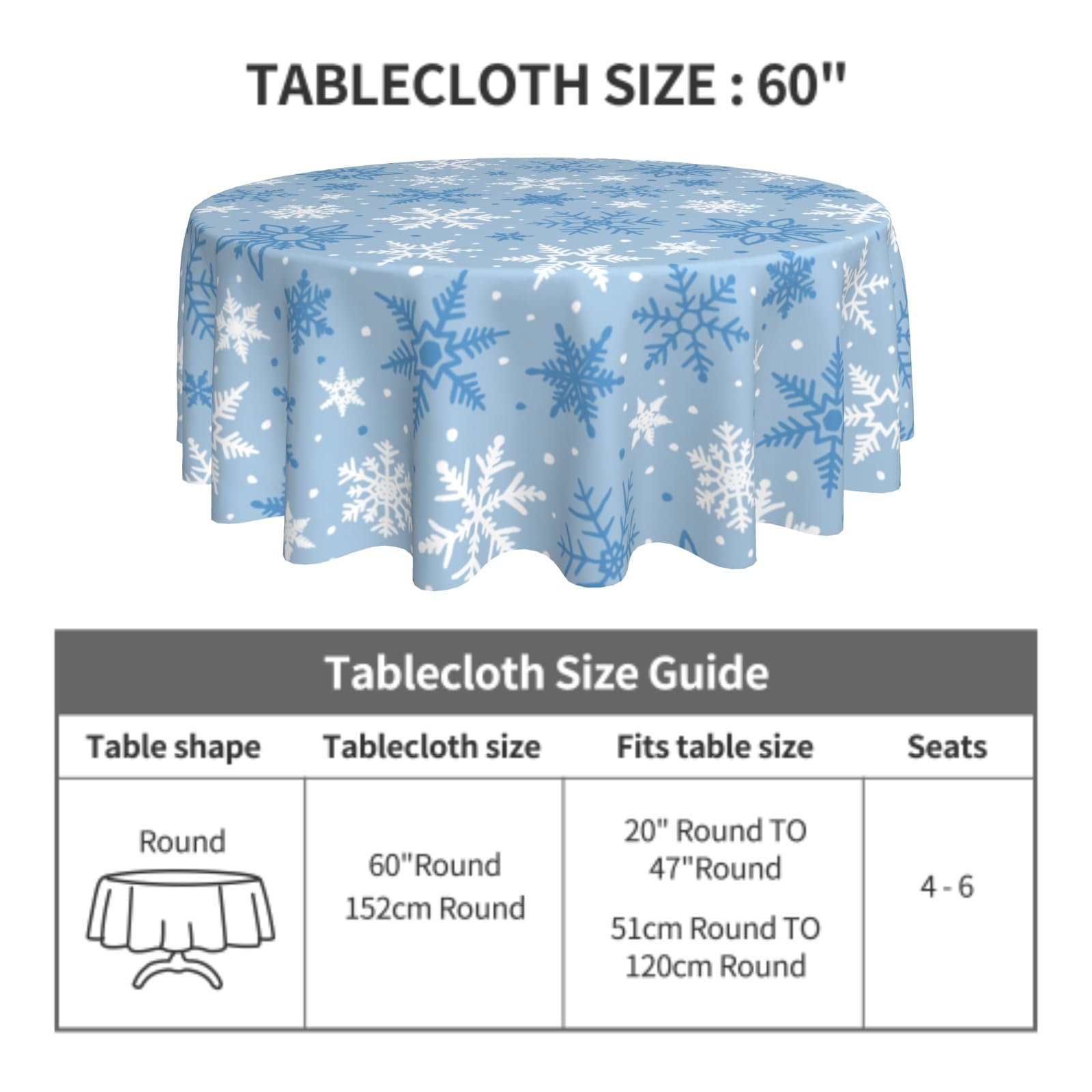 Aytipun edge-sewn round tablecloth with neat seams for durable wear.