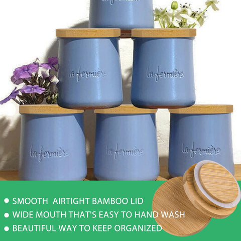 AYUSEB La Fermiere-compatible lid set adds eco-friendly bamboo style to jars.