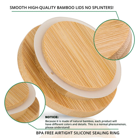 AYUSEB natural bamboo lid keeps jars dry on open shelves.