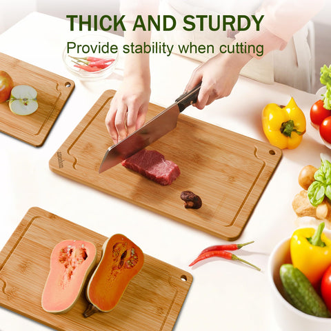 Azaeahom medium bamboo cutting board top view perfect for chopping herbs and vegetables
