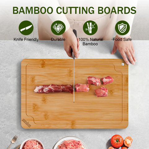 Azaeahom small bamboo cutting board top view great for fruit prep and serving