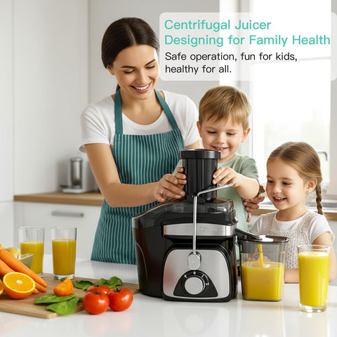 AZEUS juicer 2-layer mesh filter basket ensures fine pulp separation for clearer juice.