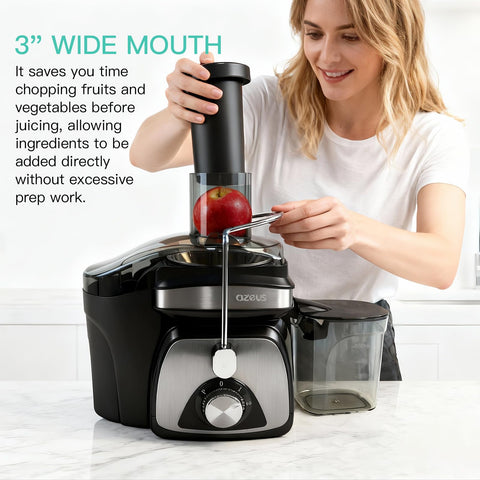 AZEUS juicer overheating protection guards against overload for worry-free use.