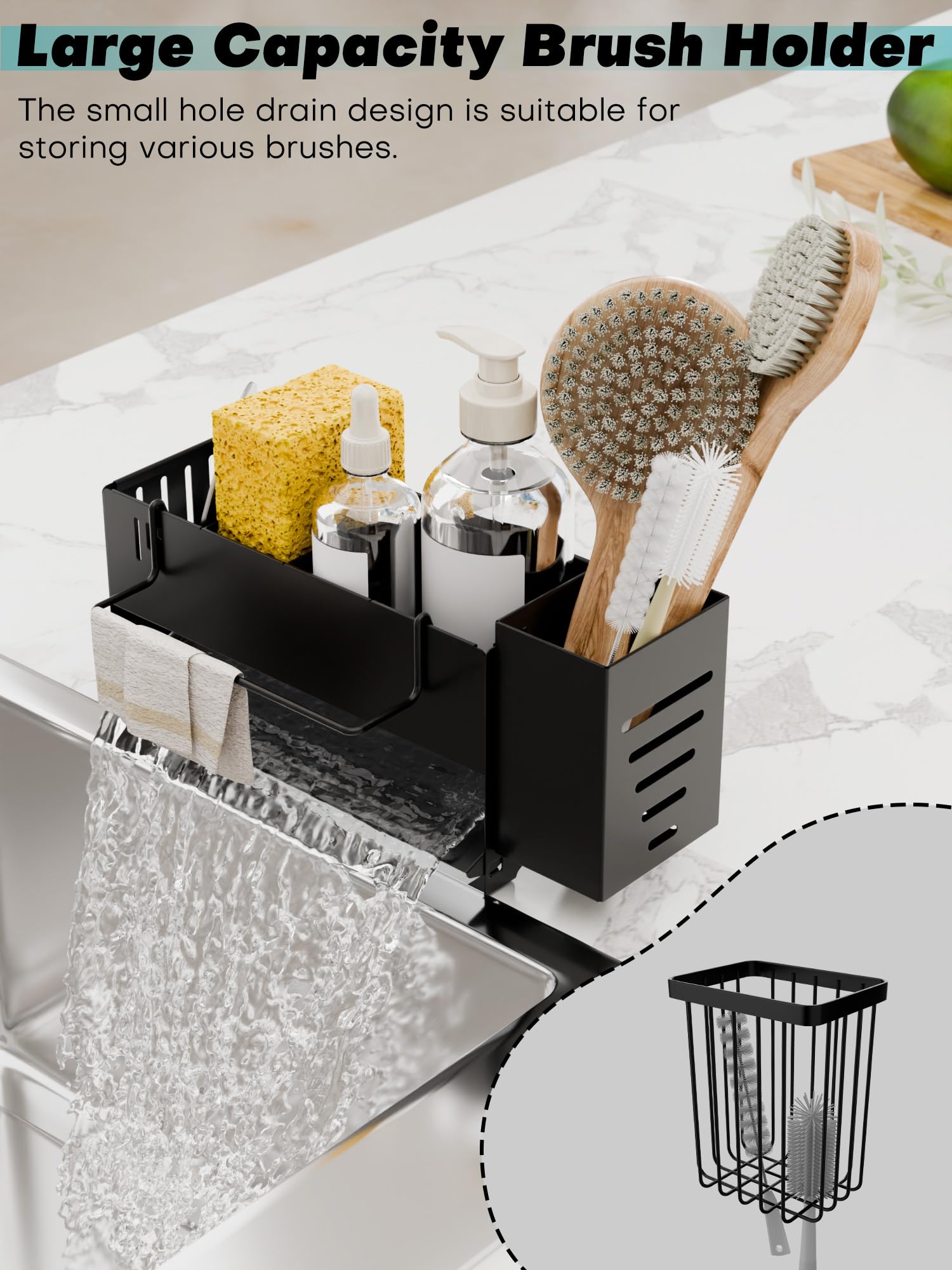 Azevix compact sink caddy fits narrow counters