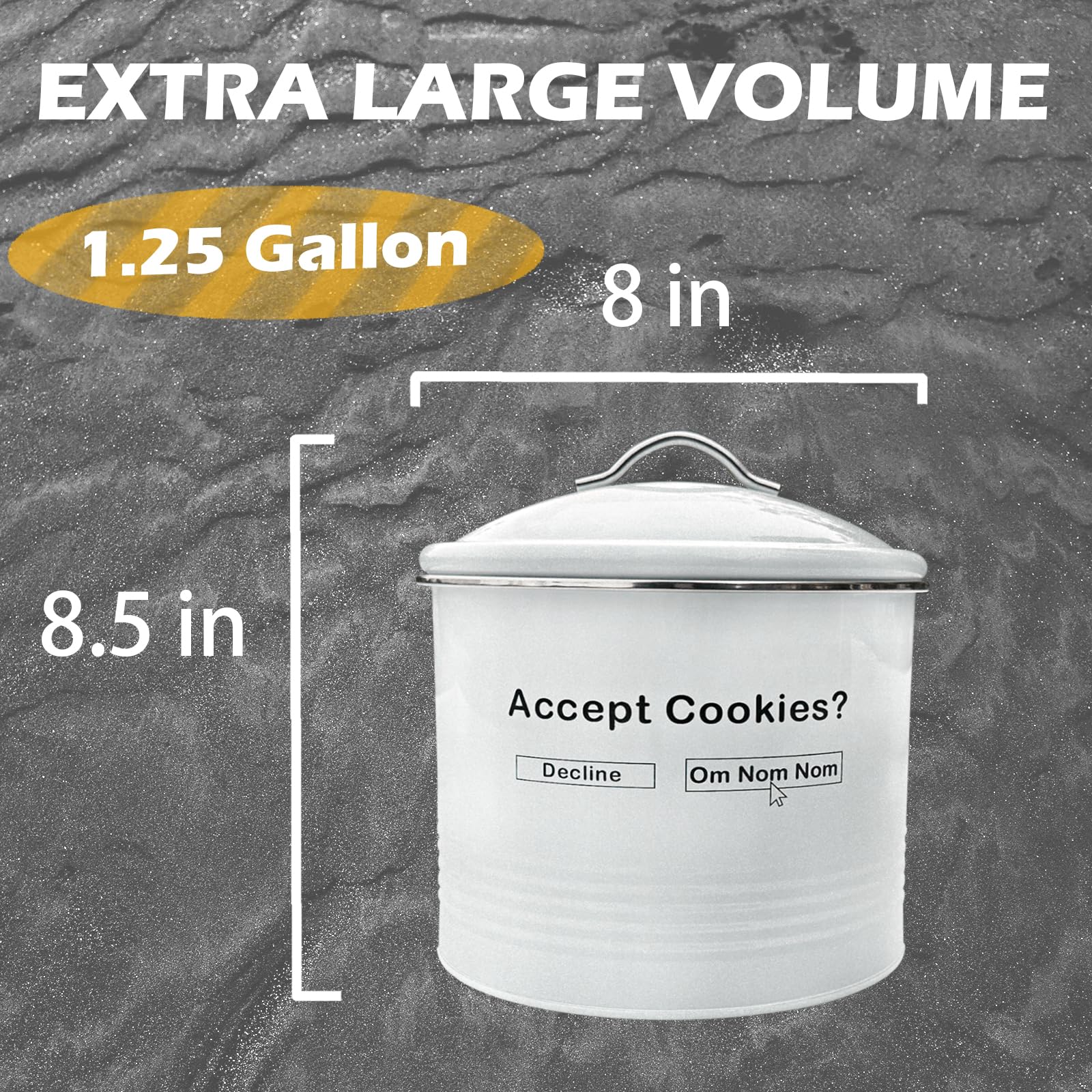 AZEZO large 8x8 cookie jar ideal for bulk storage and display.