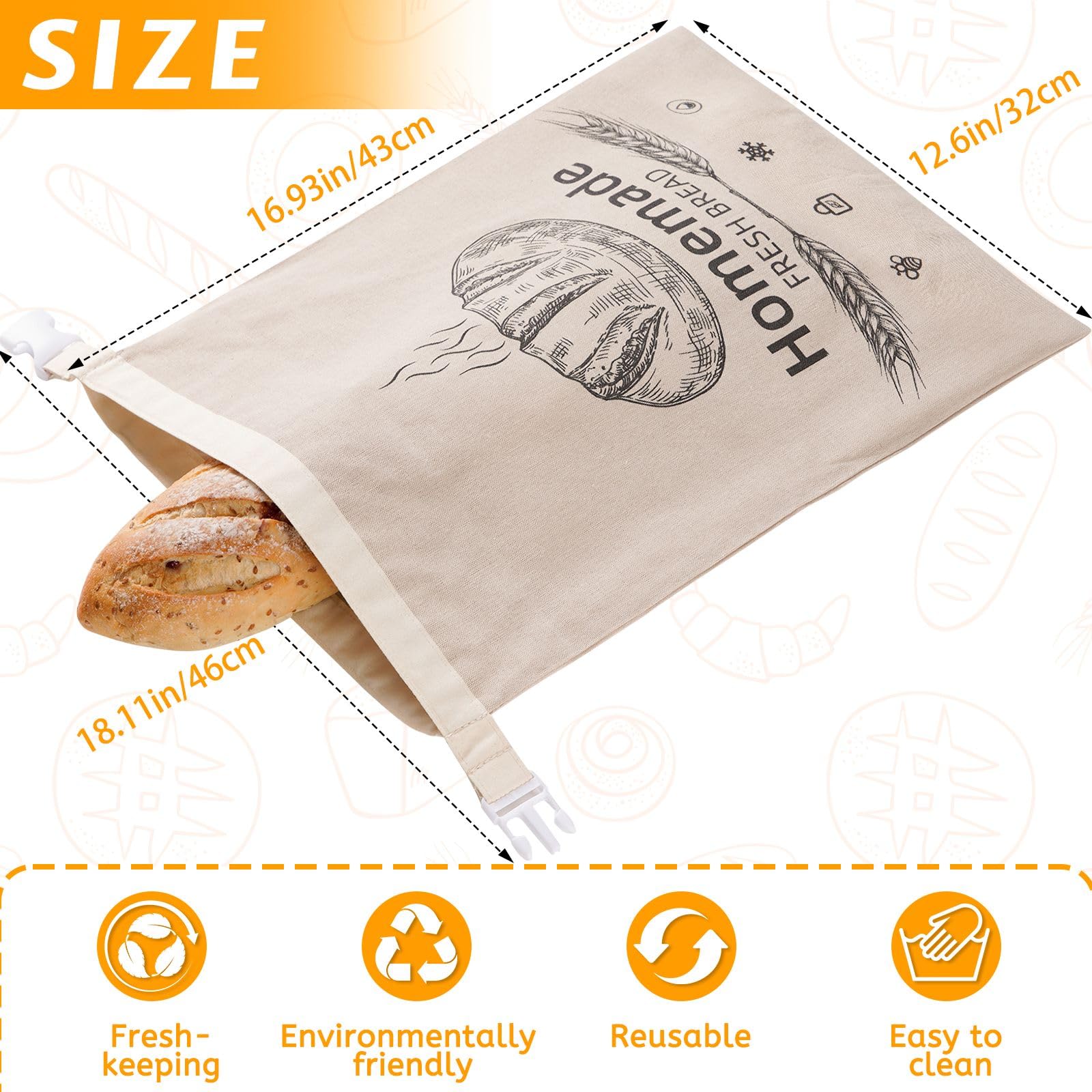 AZLTC beeswax bread bag two-pack folded-flat for compact storage.