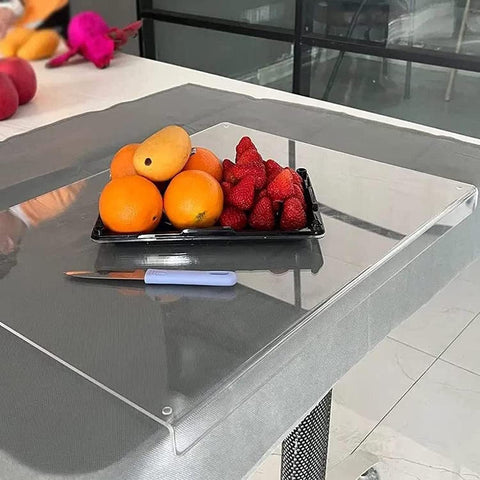 AZM Displays clear acrylic board showcases your countertop while protecting surfaces.