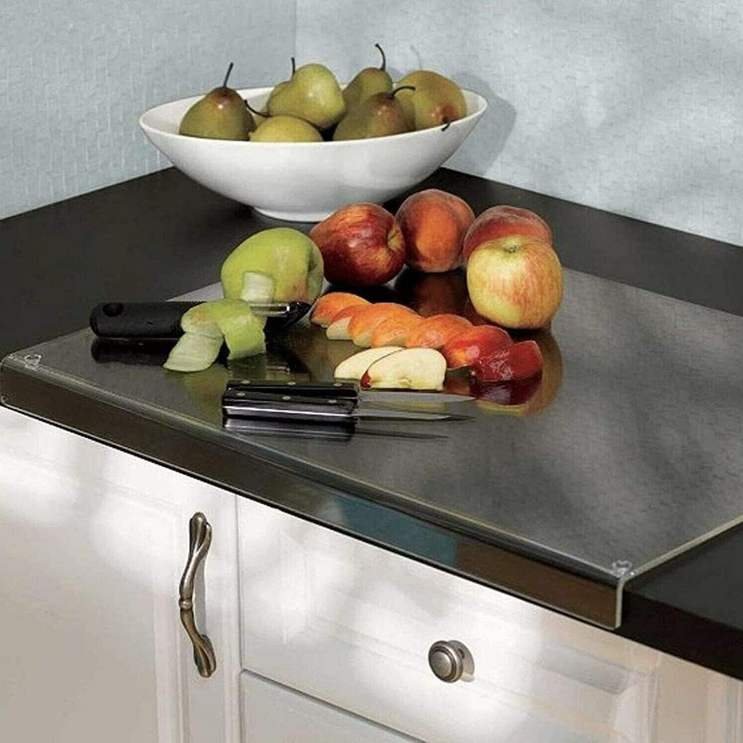 AZM Displays versatile board suitable for kitchen prep and kids' creative play.