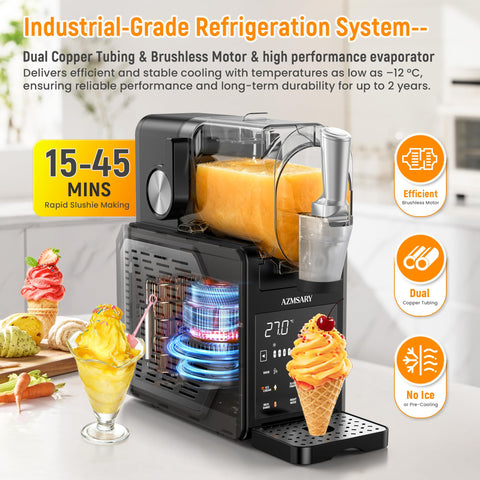 Azmsary slushie machine 85oz capacity ideal for family gatherings.
