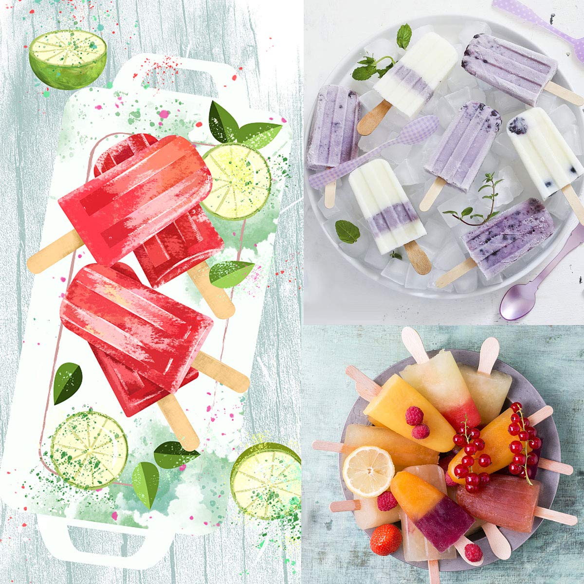 Azonbey creative juice pops for colorful frozen desserts