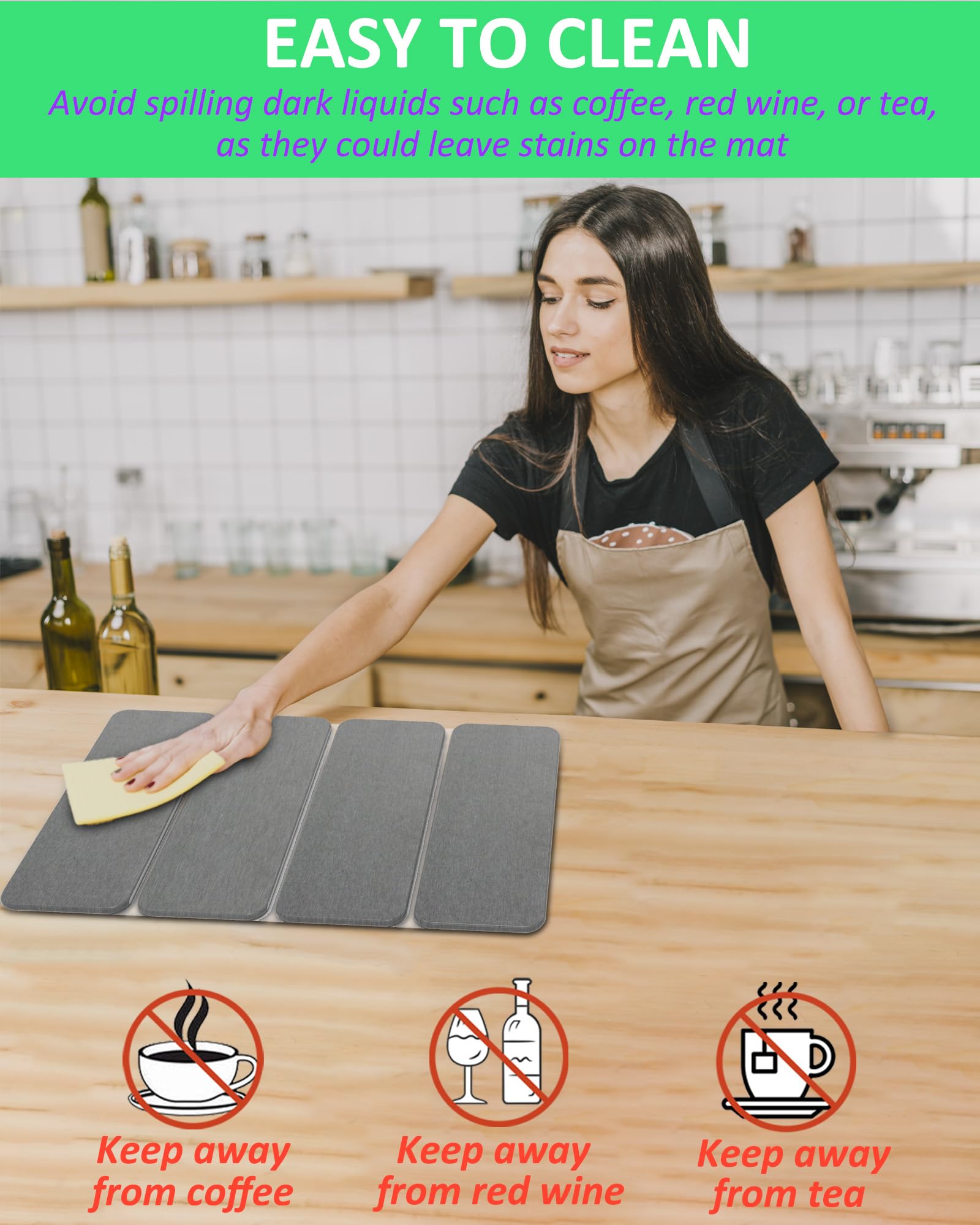 Azorteja drying mat dual-use surface for pots and pet bowls.
