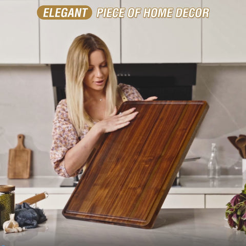 AZRHOM rich walnut grain adds warmth to kitchen decor