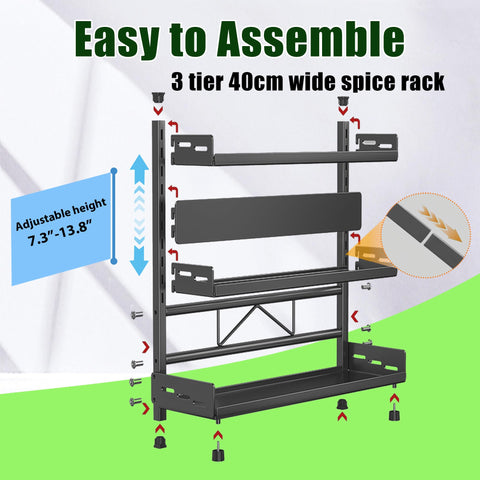 Rust-proof metal supports long-lasting organization in busy kitchens.