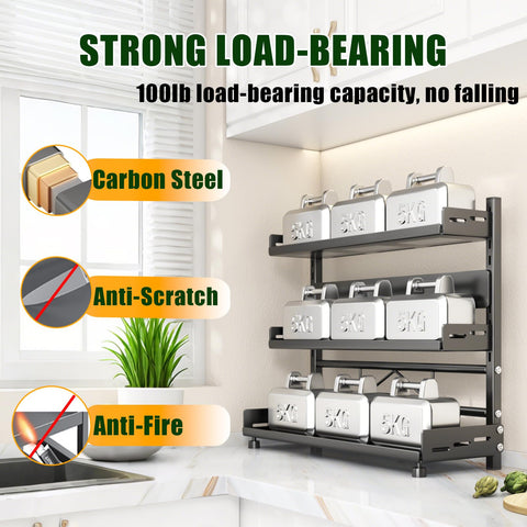 Easy-install spice rack lets you set up in minutes.