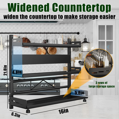 Adjustable partitions fit tall bottles and irregular containers.