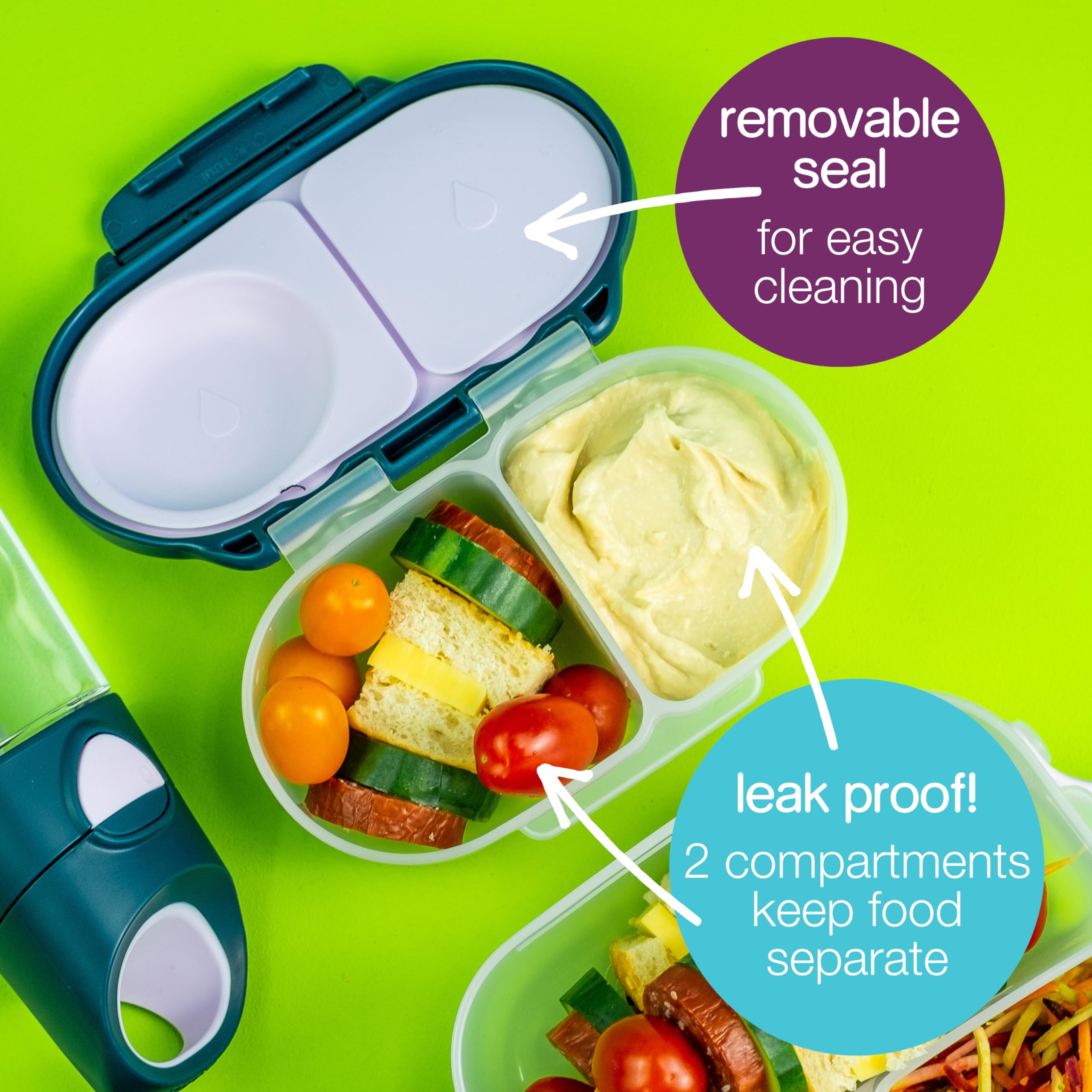 b.box Snack Box is dishwasher-safe for easy cleanup after meals.