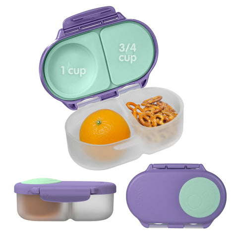 b.box Snack Box with leakproof seal in Lilac Pop for mess-free meals
