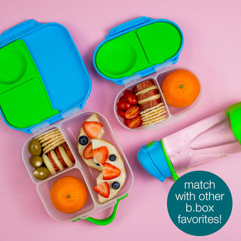 b.box Snack Box fits in insulated lunch bag for on-the-go meals
