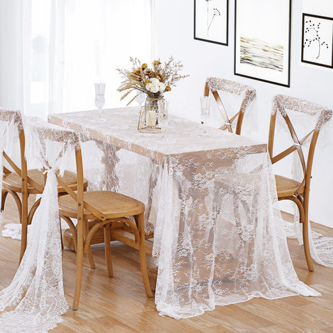 B-COOL embroidered floral lace detail enhances wedding decor