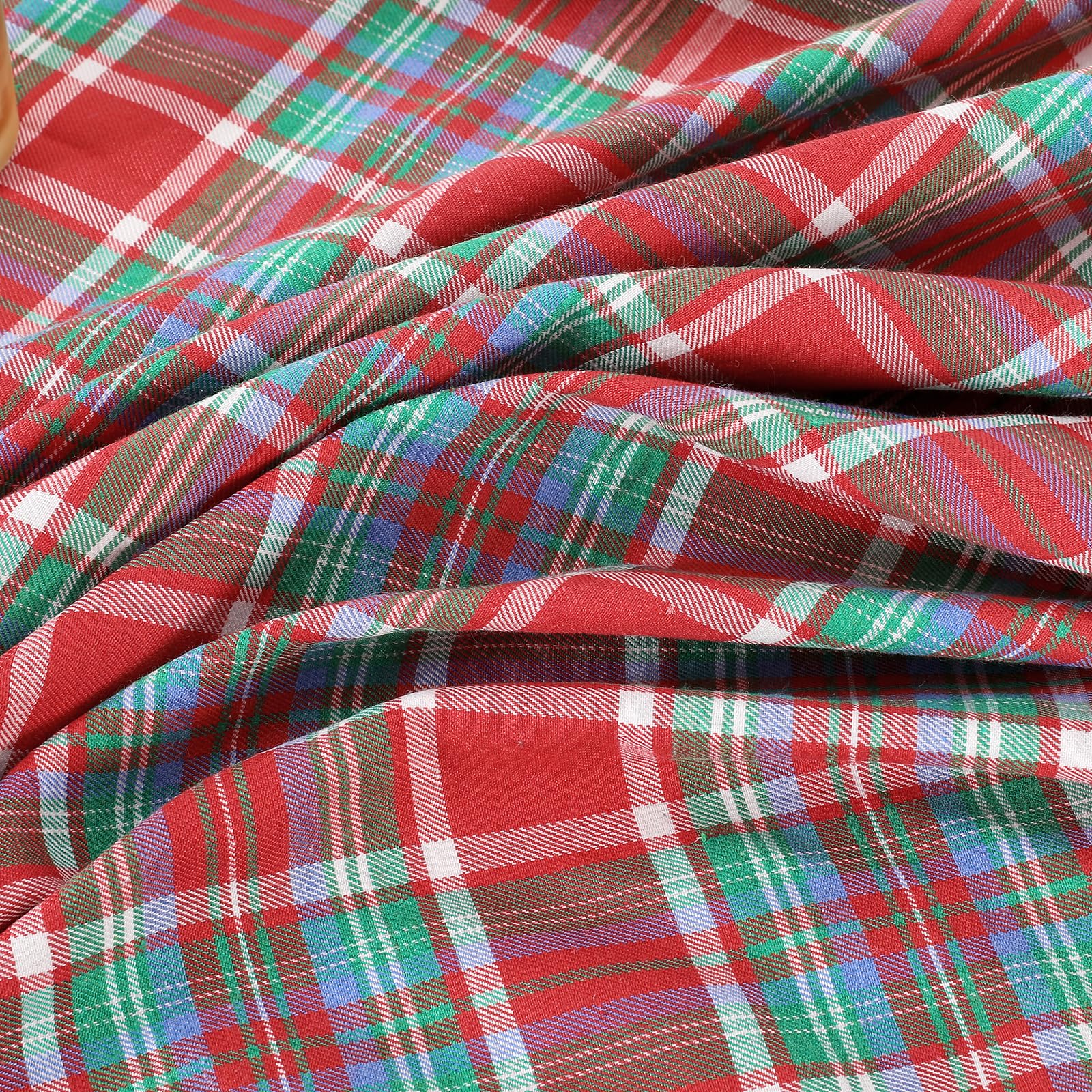 B-COOL farmhouse plaid tablecloth on a BBQ party setup.