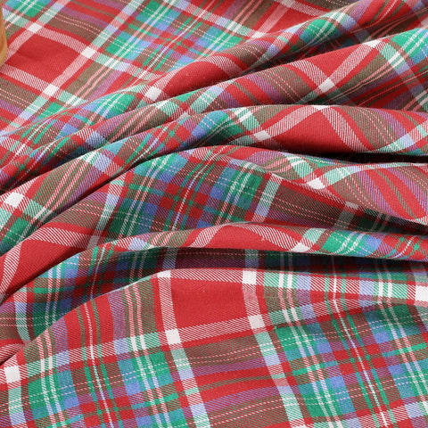 B-COOL farmhouse plaid tablecloth on a BBQ party setup.
