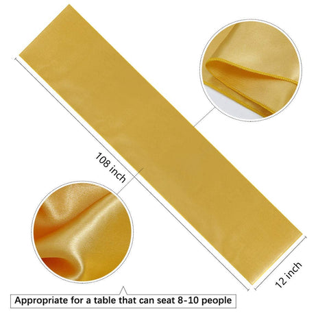 B-COOL 12x108 gold runner complements centerpieces and candles