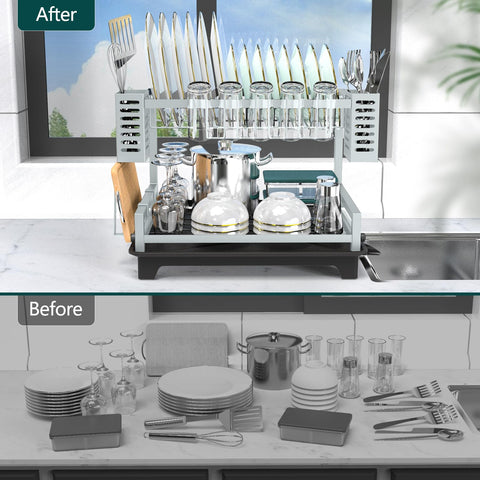 B-Land utensils racks closeup emphasizing convenient utensil storage