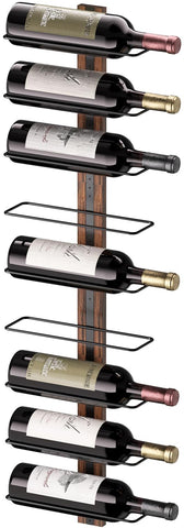 B4Life wall-mounted wine rack holding nine bottles for secure display