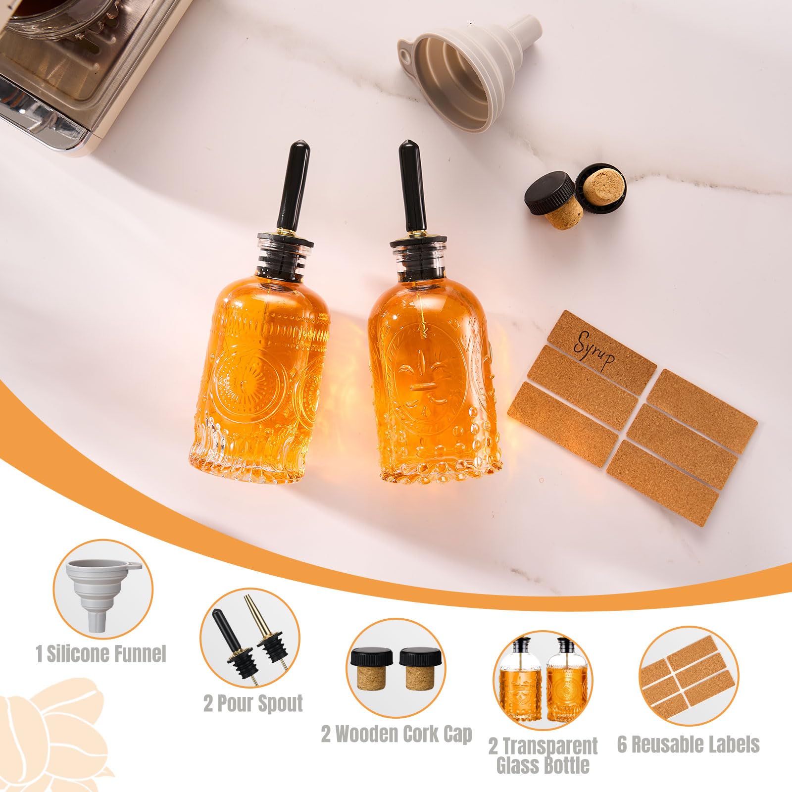 Baalaka two-pack keeps syrup organized with separate pours for flavors