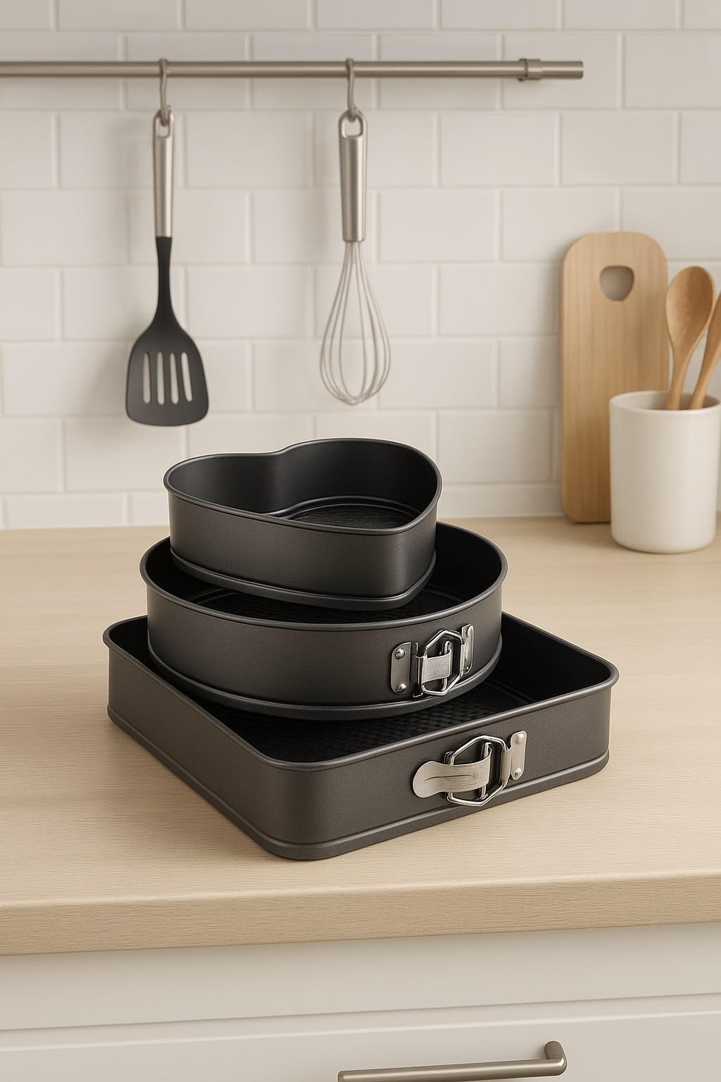 BAASK-IT circle cake mold 8.45 inch for uniform browning and quick unmolding.