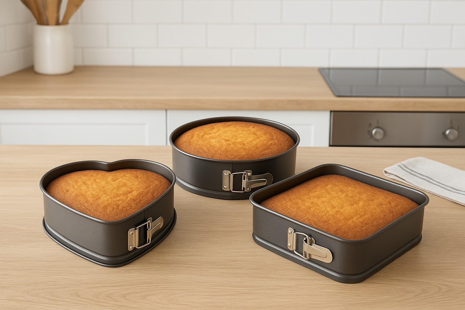 BAASK-IT square cake mold 9.45 inch with easy release for clean, professional slices.