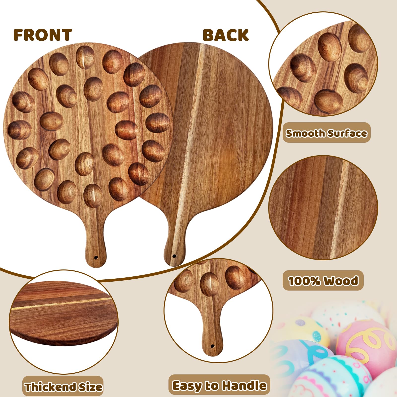 Baaxxango egg tray with sturdy handles for portable serving.