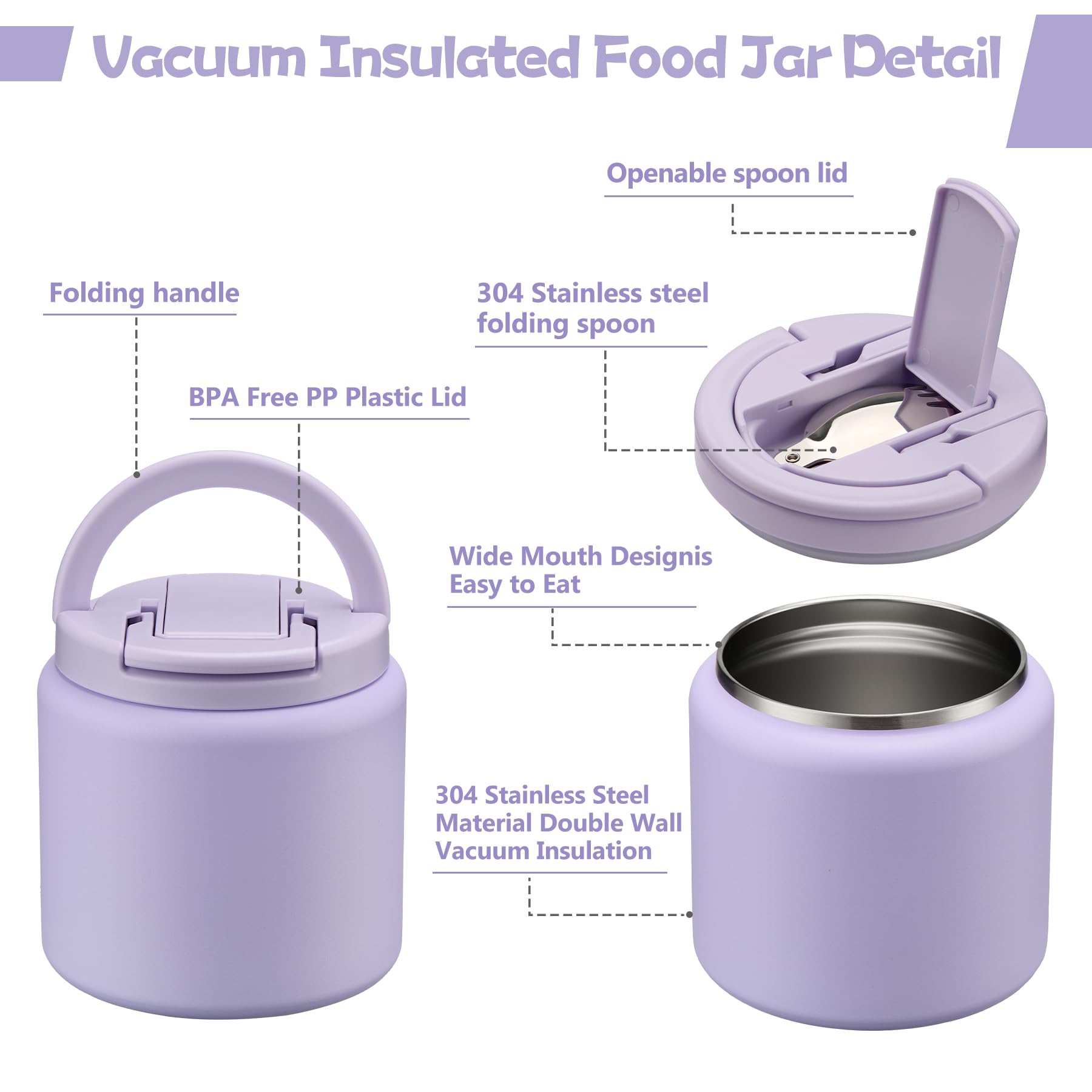 BABHAMNESS wide-mouth thermo enables easy filling and cleaning after meals.