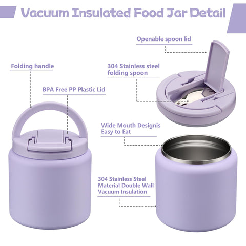 BABHAMNESS wide-mouth thermo enables easy filling and cleaning after meals.