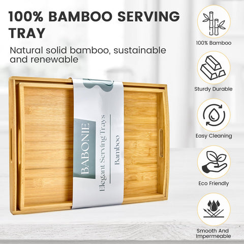 BABONIE bamboo tray for daily use, durable and easy to clean.