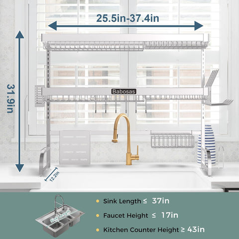 Babosas water drainage directs moisture into the sink for fast drying