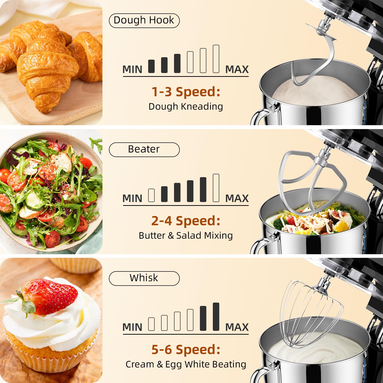 BABROUN six-speed dial for precise control across recipes